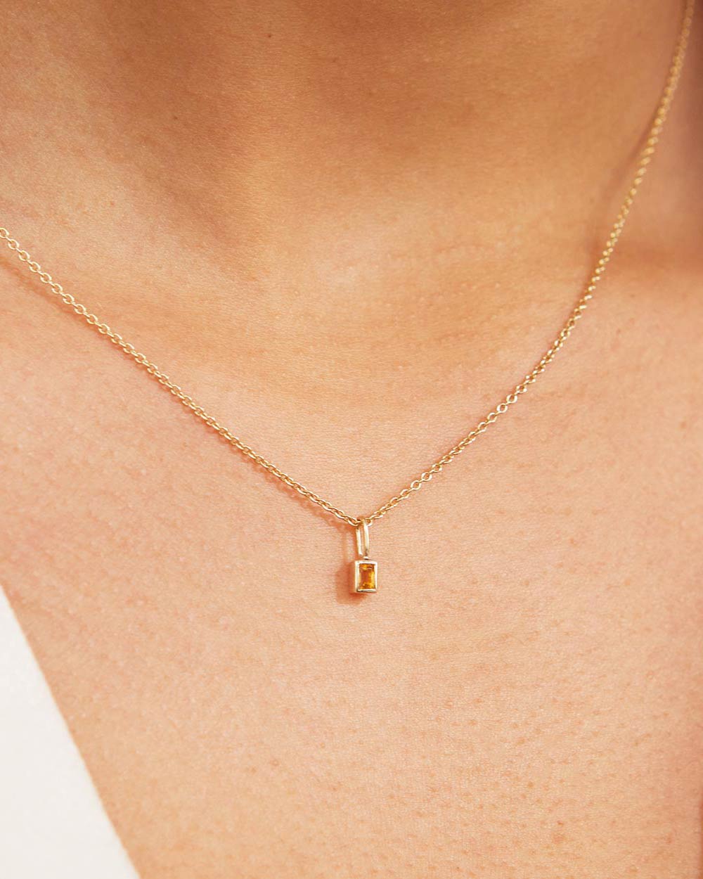 Solid Gold Citrine November Birthstone Charm