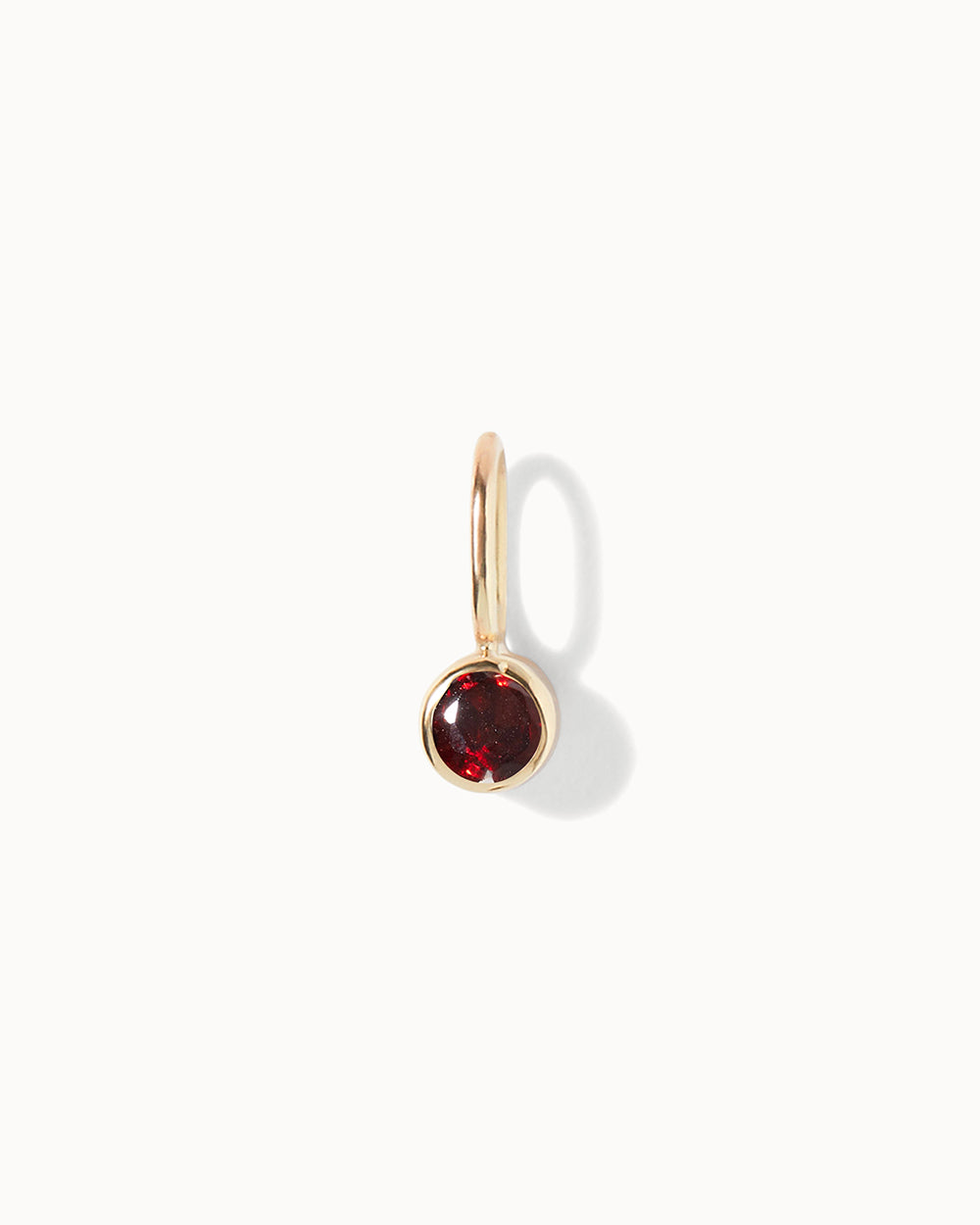 Solid Gold Garnet January Birthstone Charm