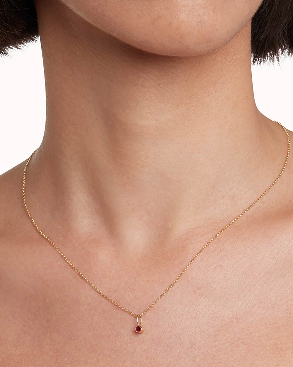 Solid Gold Ruby July Birthstone Charm