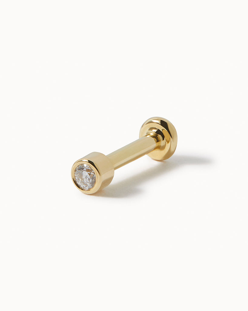 9ct Solid Gold Diamond Cartilage Stud handmade in London by Maya Magal sustainable jewellery brand