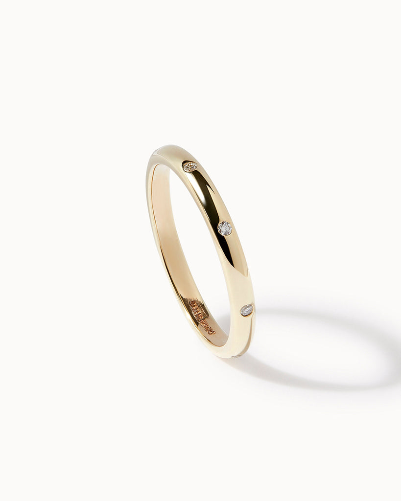 9ct Solid Gold Diamond Eternity Ring handmade in London by Maya Magal luxury jewellery brand