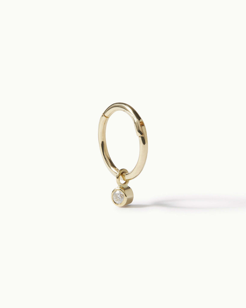 9ct Solid Gold Diamond Cartilage Hoop handmade in London by Maya Magal sustainable jewellery brand