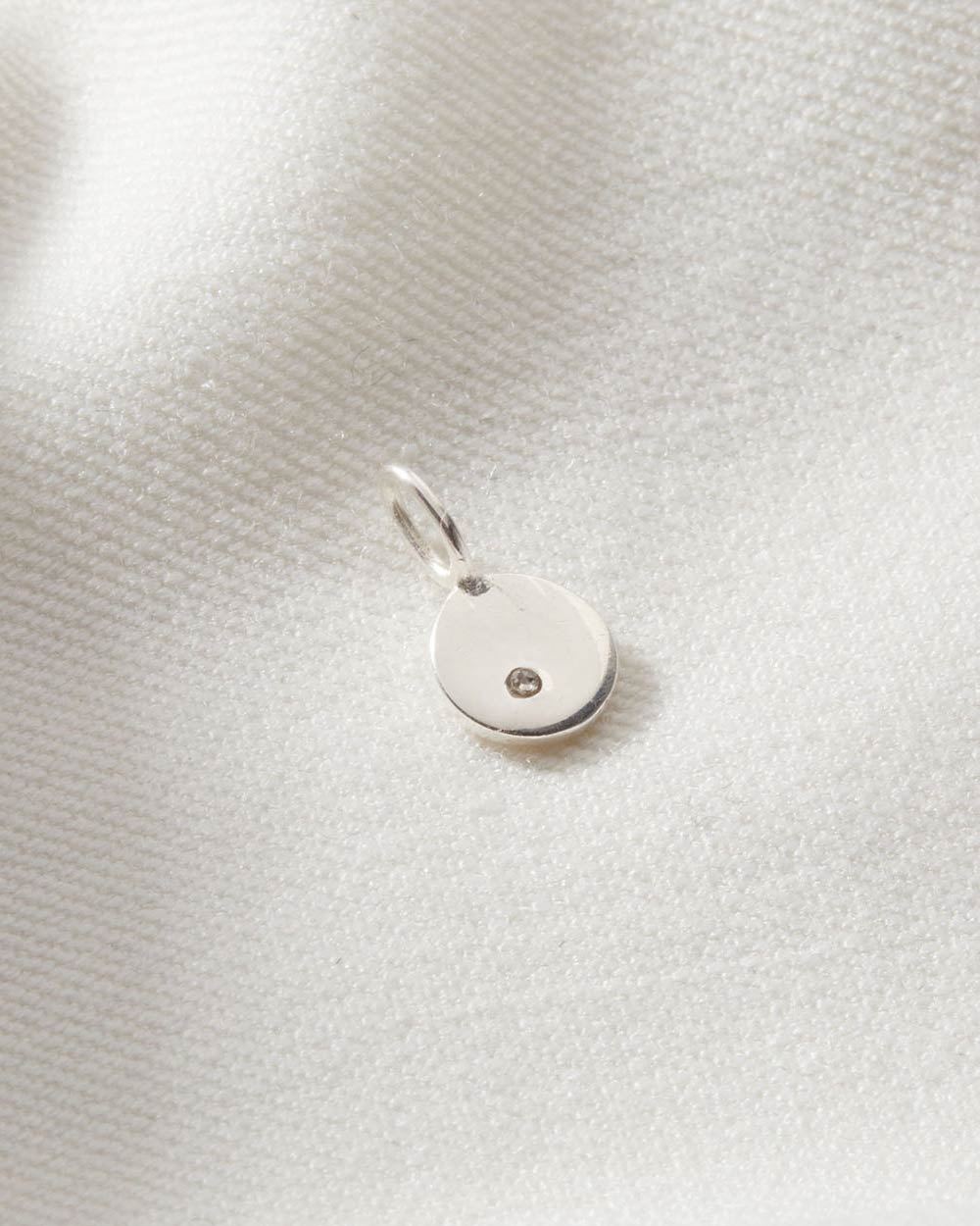 Diamond / April Birthstone Disc Charm