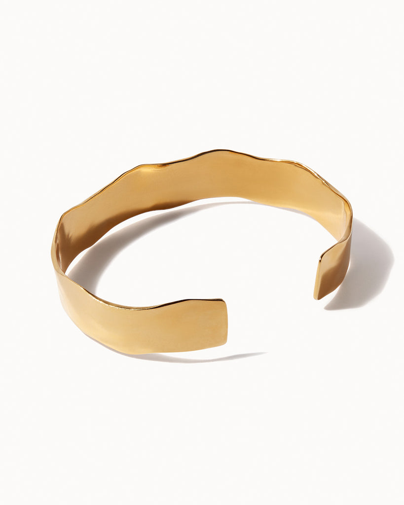 18ct Gold Plated Signature Organic Bangle handmade in London by Maya Magal sustainable jewellery brand