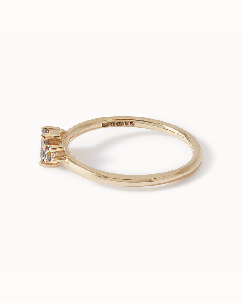 9ct Solid Gold Heirloom Diamond Cluster Ring handmade in London by Maya Magal wedding jewellery brand