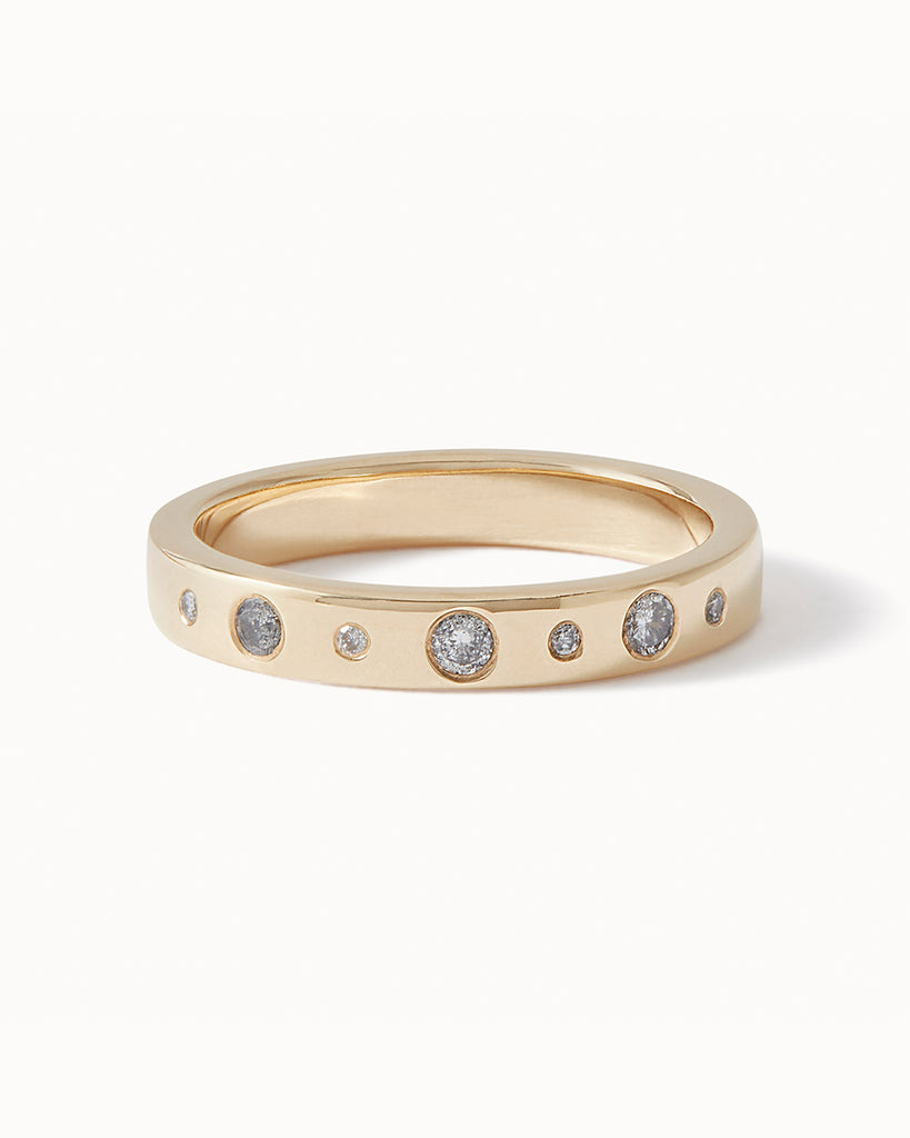 9ct Solid Gold Heirloom Half Eternity Diamond Ring handmade in London by Maya Magal sustainable jewellery brand
