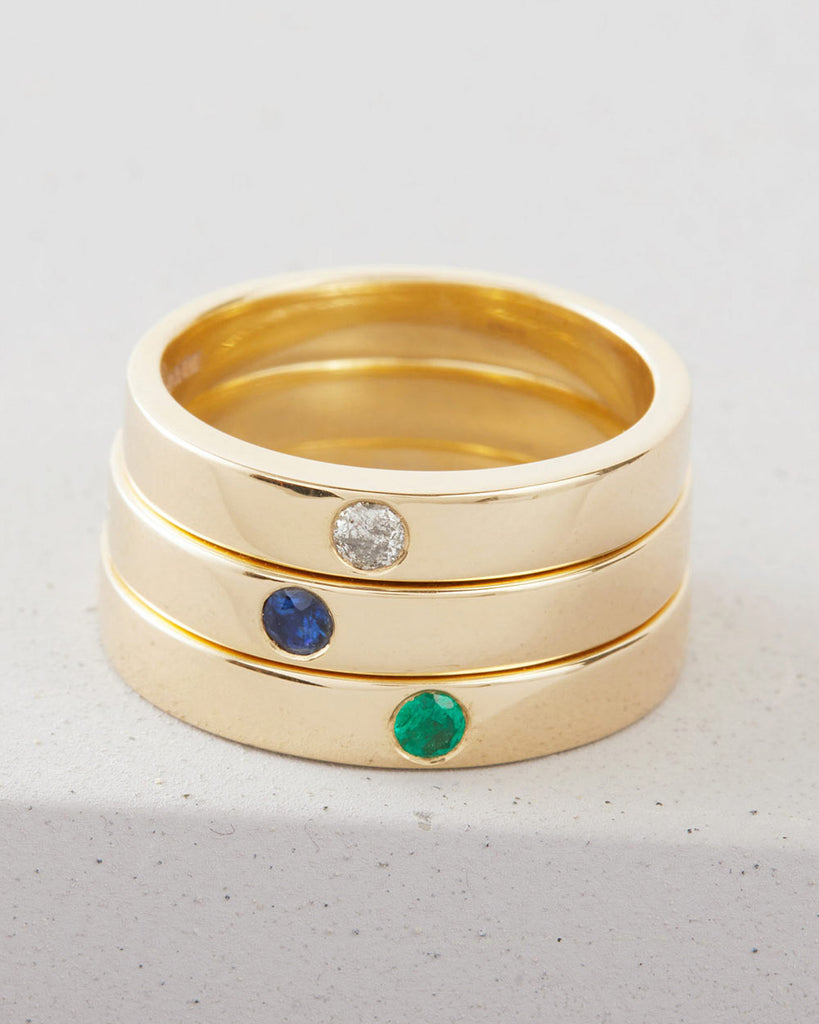 9ct Solid Gold Heirloom Single Stone Emerald Ring handmade in London by Maya Magal zero waste jewellery brand