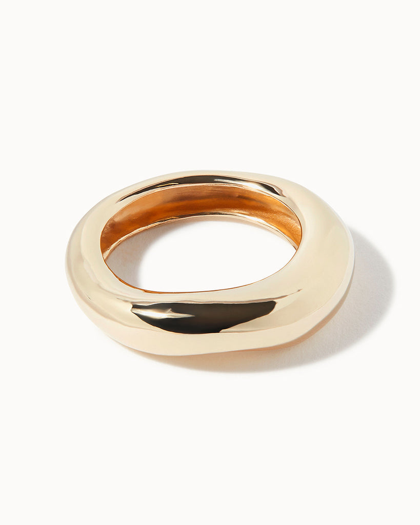 9ct Solid Gold Lucid Light Ring handmade in London by Maya Magal sustainable jewellery brand