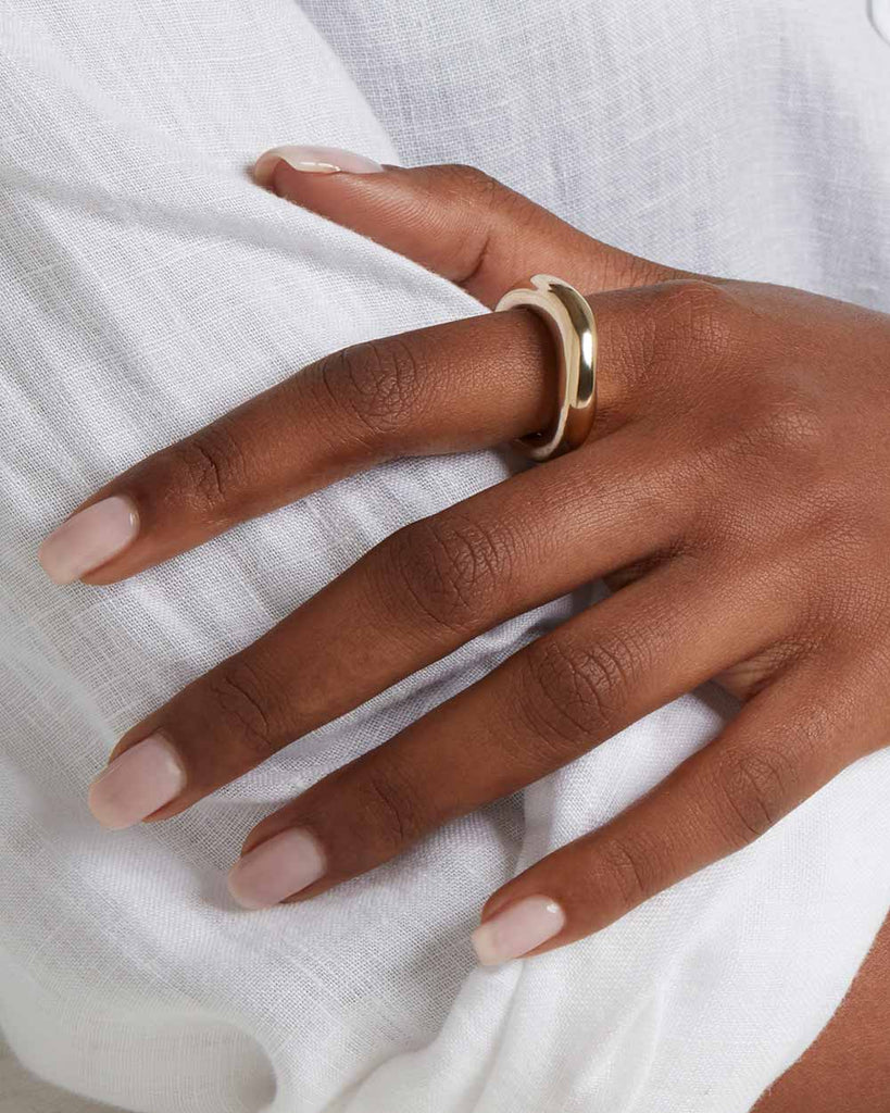 9ct Solid Gold Lucid Light Ring handmade in London by Maya Magal unisex jewellery brand