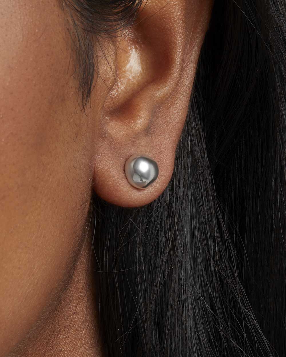 925 Recycled Sterling Silver Lucid Stud Earrings handmade in London by Maya Magal zero waste jewellery brand