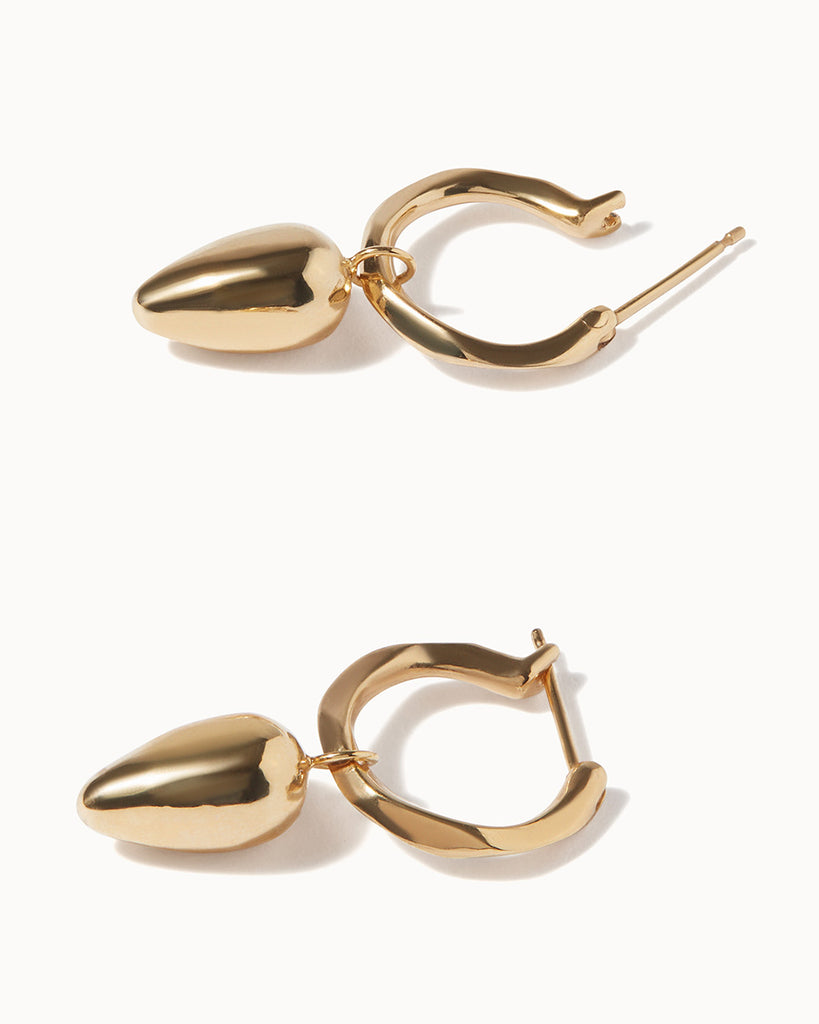 18ct Gold Plated Meteor Hoop Earring handmade in London by Maya Magal modern jewellery brand