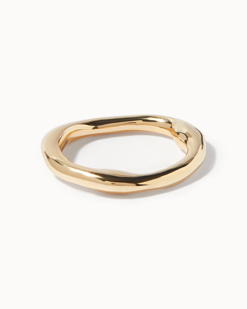 9ct Solid Gold Organic Heavy Ring handmade in London by Maya Magal luxury jewellery brand