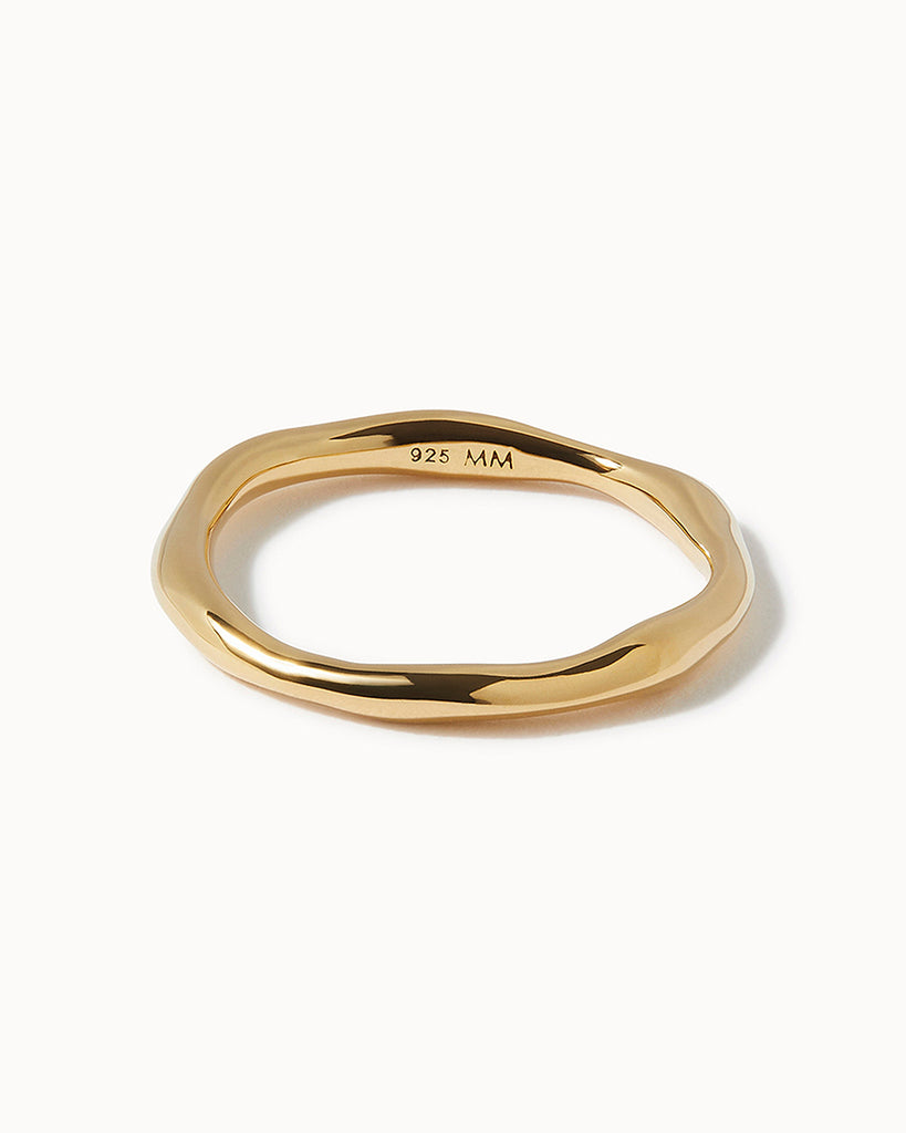18ct Gold Plated Organic Light Ring handmade in London by Maya Magal sustainable jewellery brand