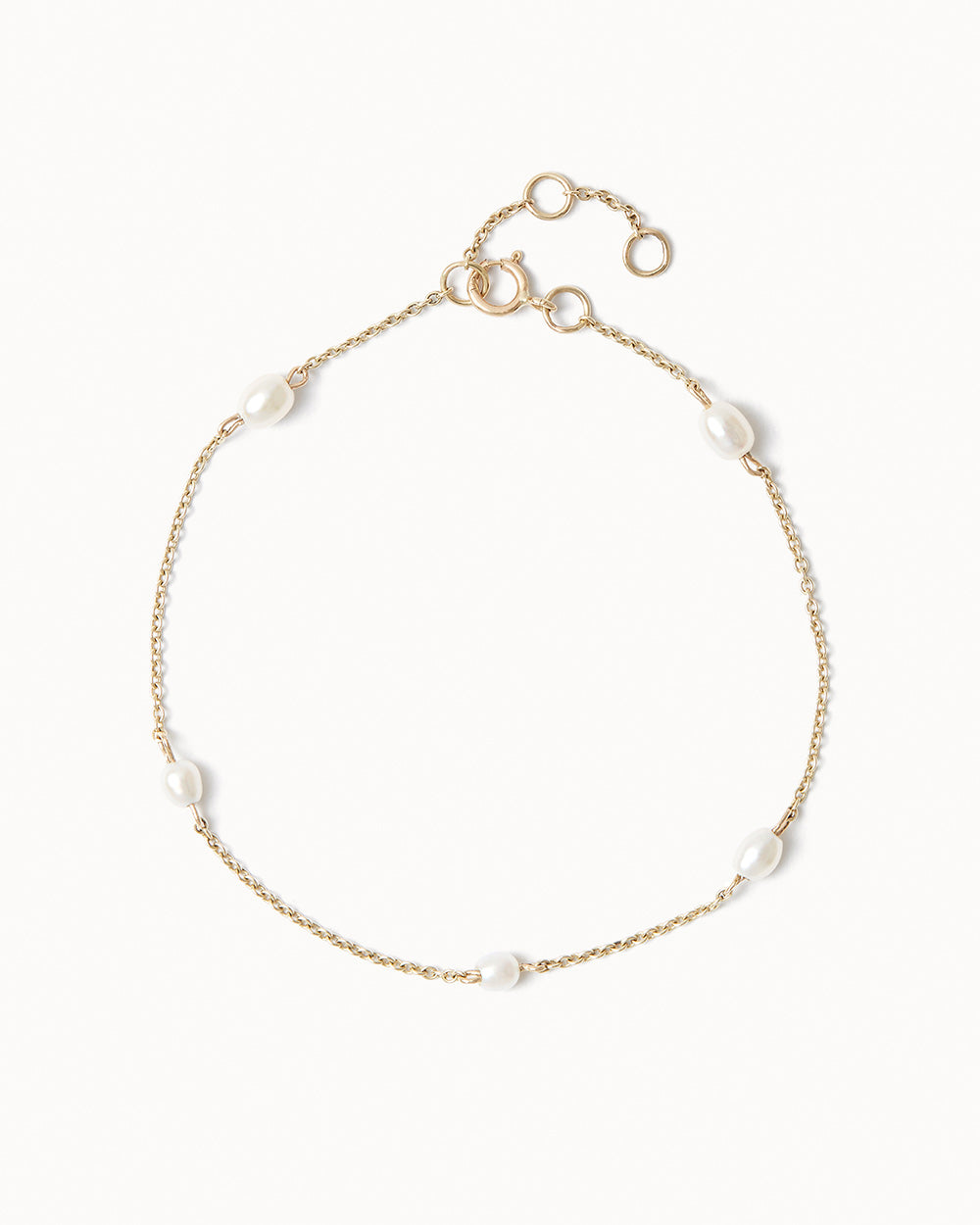 Solid Gold Pearl Bracelet