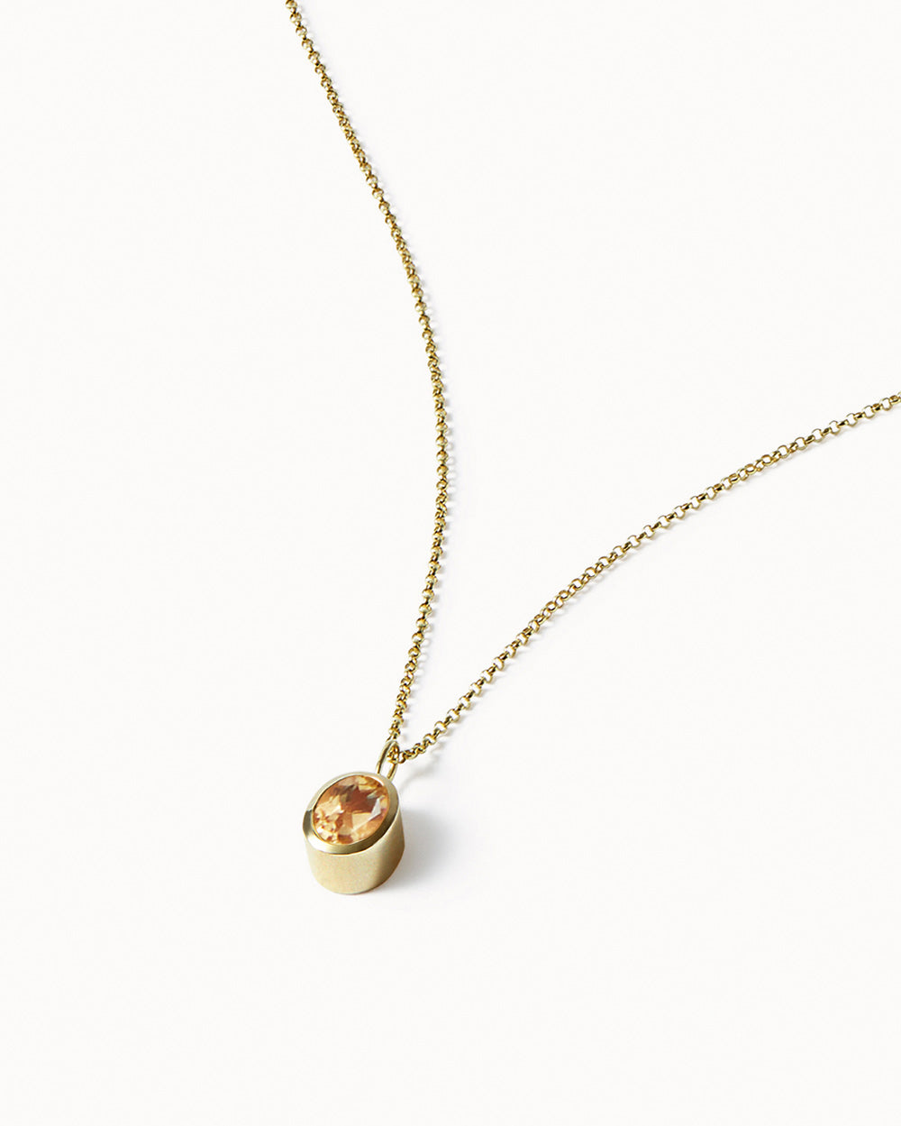 9ct Solid Gold Citrine Necklace handmade in London by Maya Magal modern jewellery brand