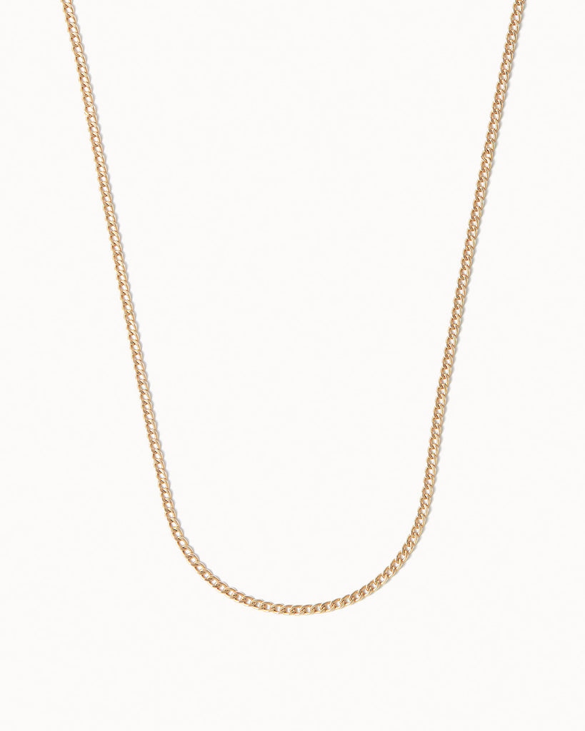 9ct Solid Gold Fine Curb Chain handmade in London by Maya Magal sustainable jewellery brand