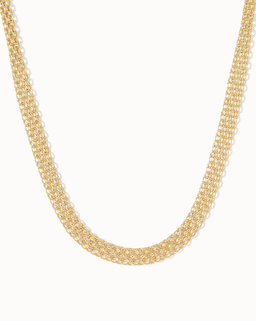 9ct Solid Gold Mesh Chain Necklace handmade in London by Maya Magal sustainable jewellery brand