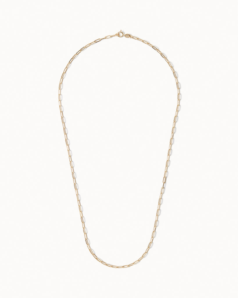 9ct 18" Solid Gold Paper Chain Necklace handmade in London by Maya Magal crafted jewellery brand