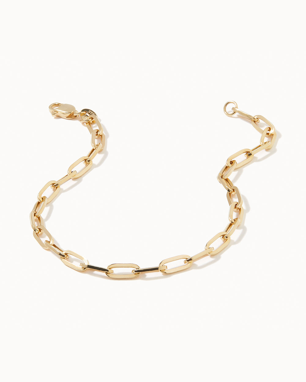 Solid Gold Heavy Paper Chain Bracelet