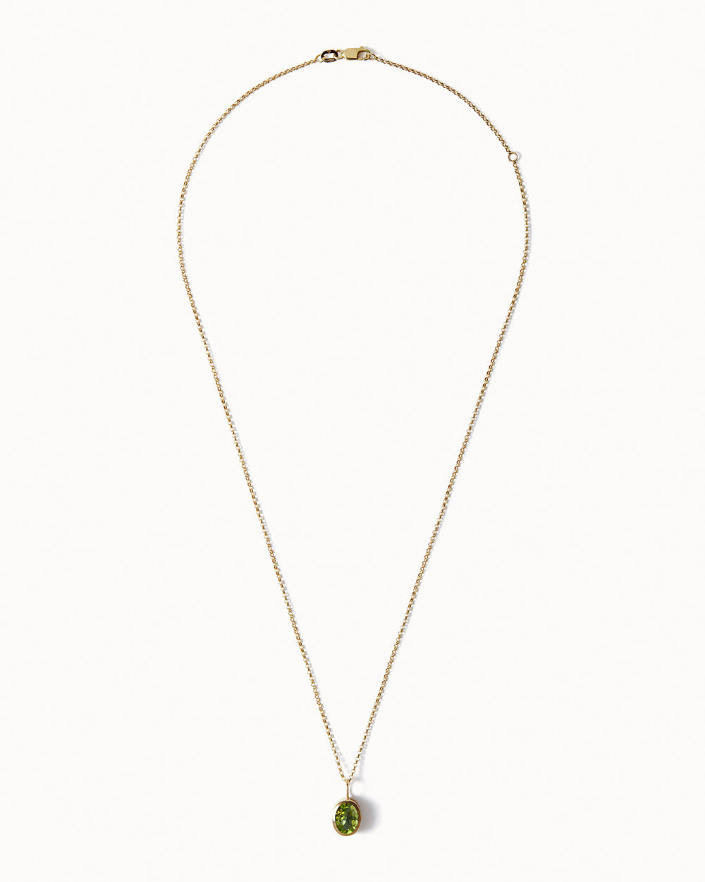 Solid Gold Peridot Gemstone Necklace
