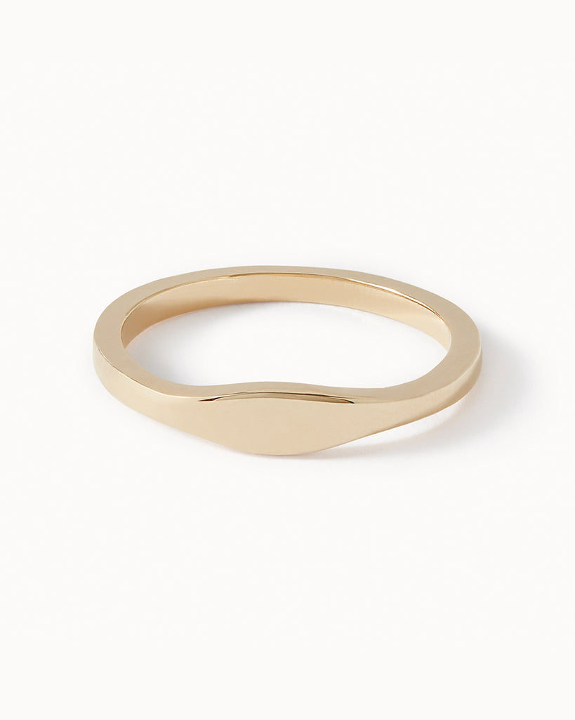 9ct Solid Gold Signet Ring handmade in London by Maya Magal sustainable jewellery brand