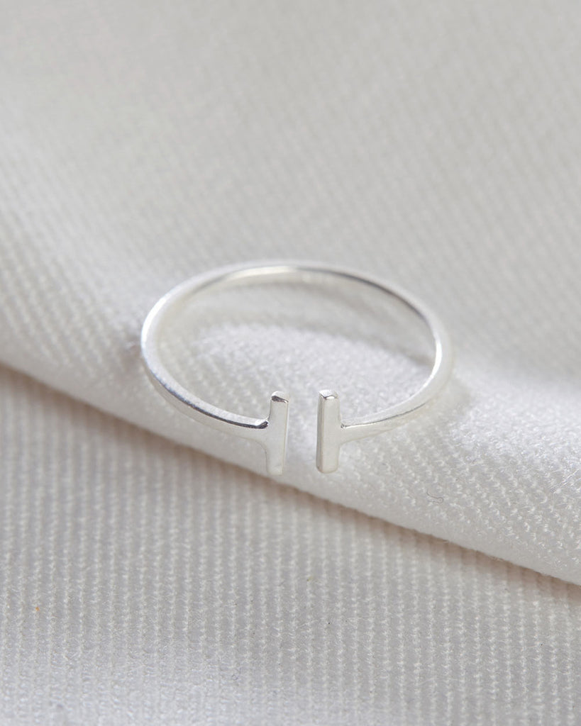 925 Recycled Sterling Silver Midi Finger Stacking Ring handmade in London by Maya Magal sustainable jewellery brand