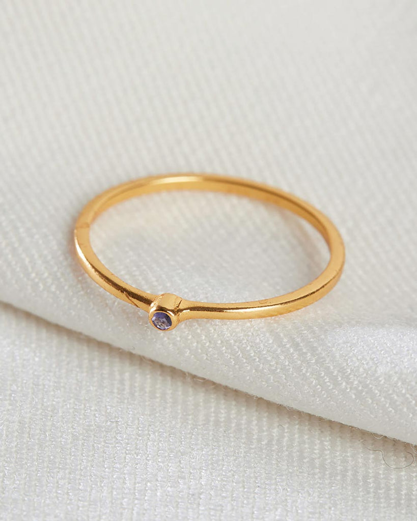 18ct Gold Plated Mini Spotlight Stacking Ring handmade in London by Maya Magal luxury jewellery brand