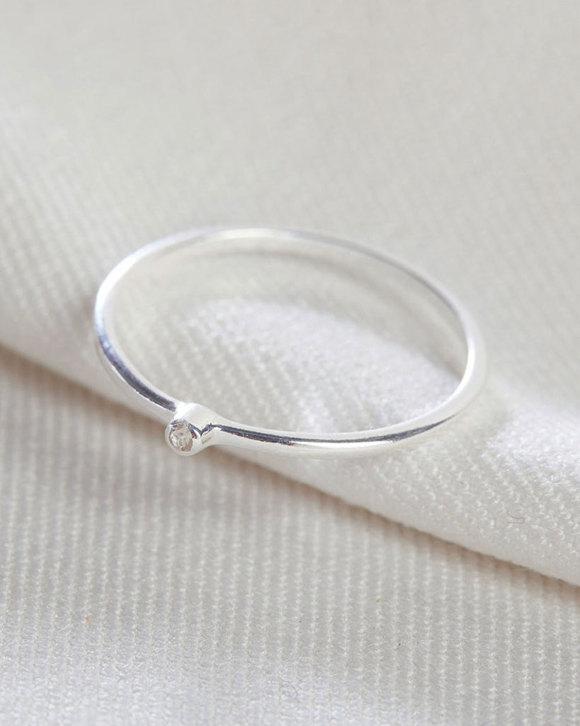 925 Recycled Sterling Silver Mini Spotlight Stacking Ring handmade in London by Maya Magal modern jewellery brand