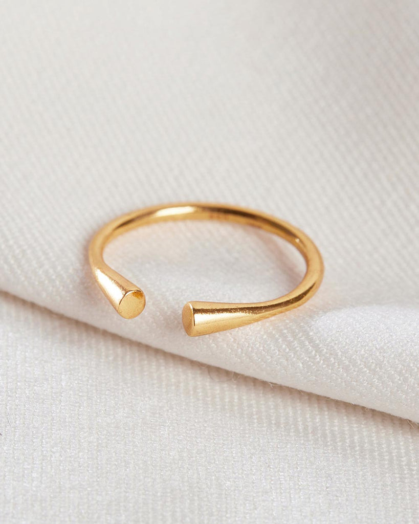 18ct Gold Plated Open Ended Stacking Ring handmade in London by Maya Magal sustainable jewellery brand