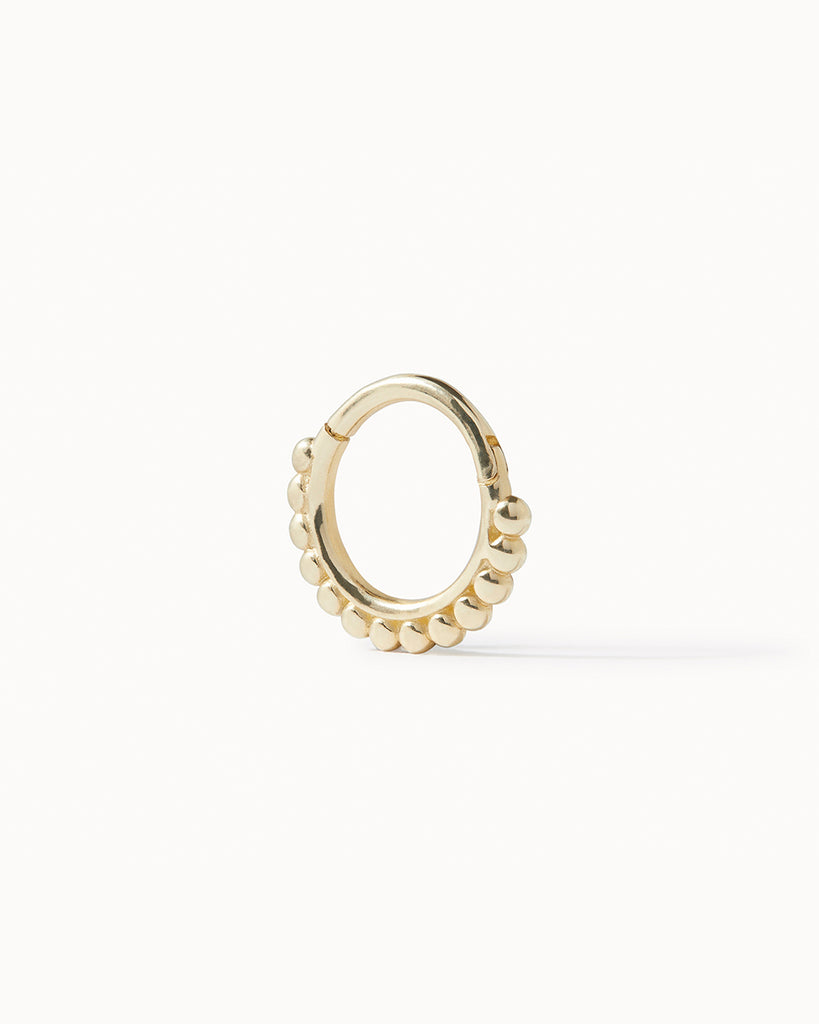 9ct Solid Gold Sunburst Cartilage Hoop handmade in London by Maya Magal sustainable jewellery brand