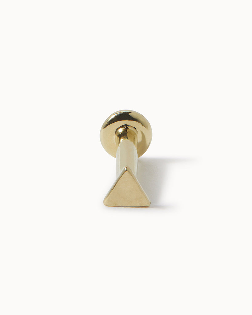 9ct Solid Gold Triangle Cartilage Stud handmade in London by Maya Magal sustainable jewellery brand