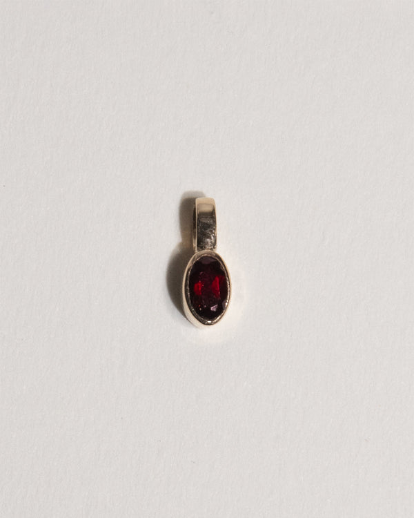 January Garnet Birthstone Oval Charm