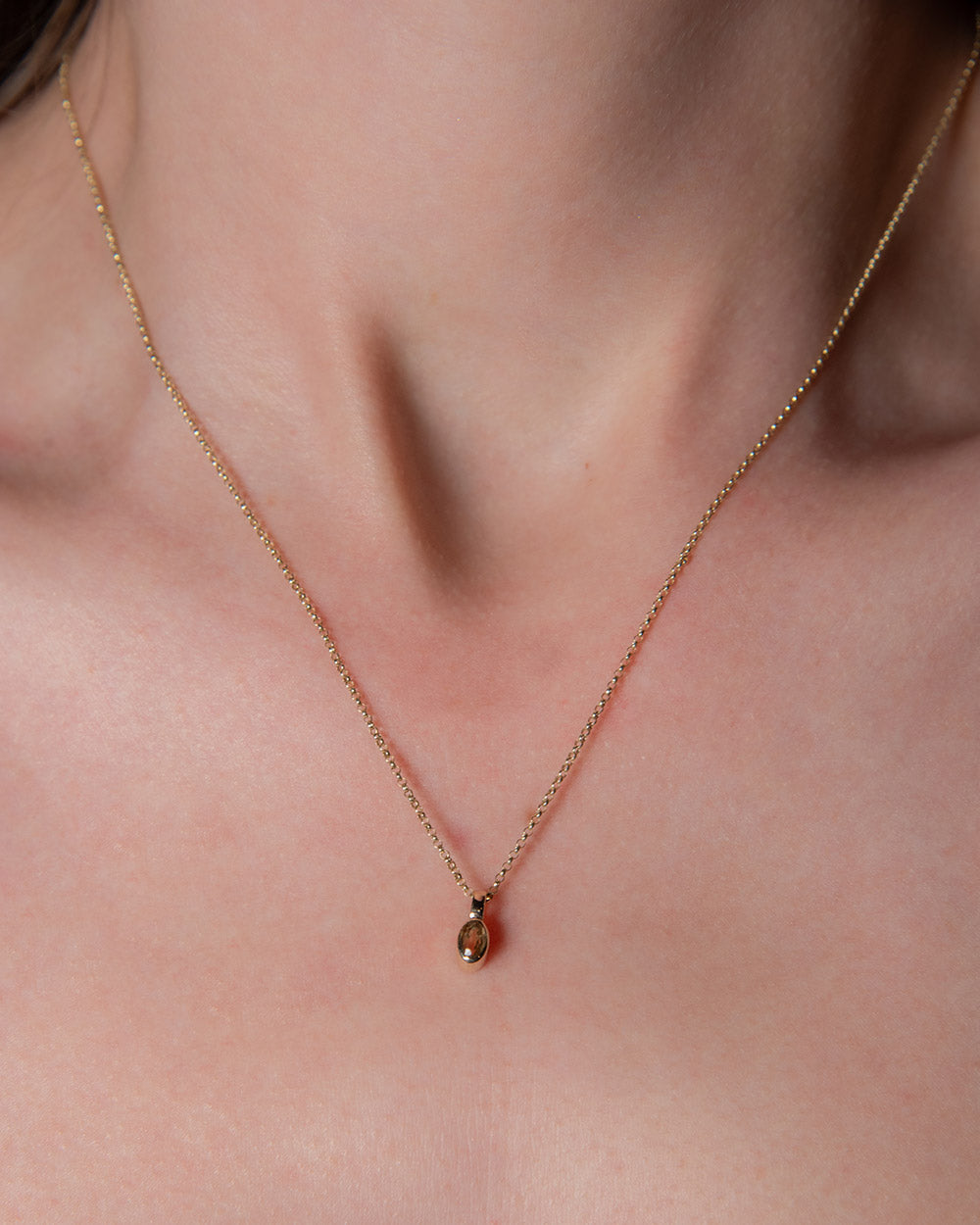 November Citrine Birthstone Oval Charm