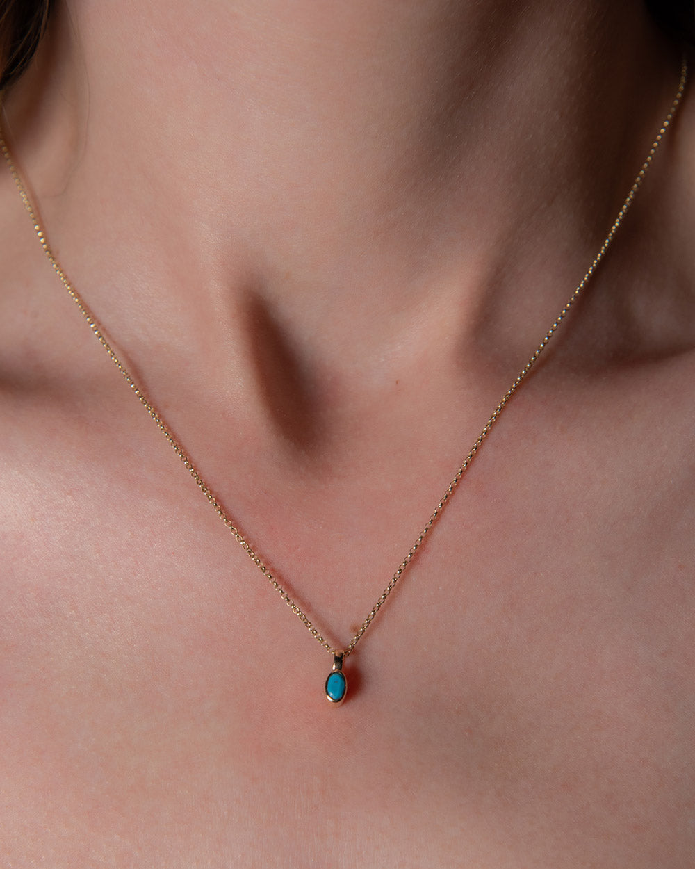 December Turquoise Birthstone Oval Charm