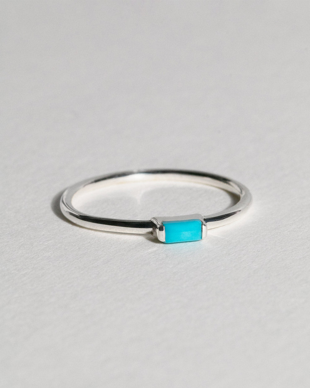 December Turquoise Birthstone Baguette Ring