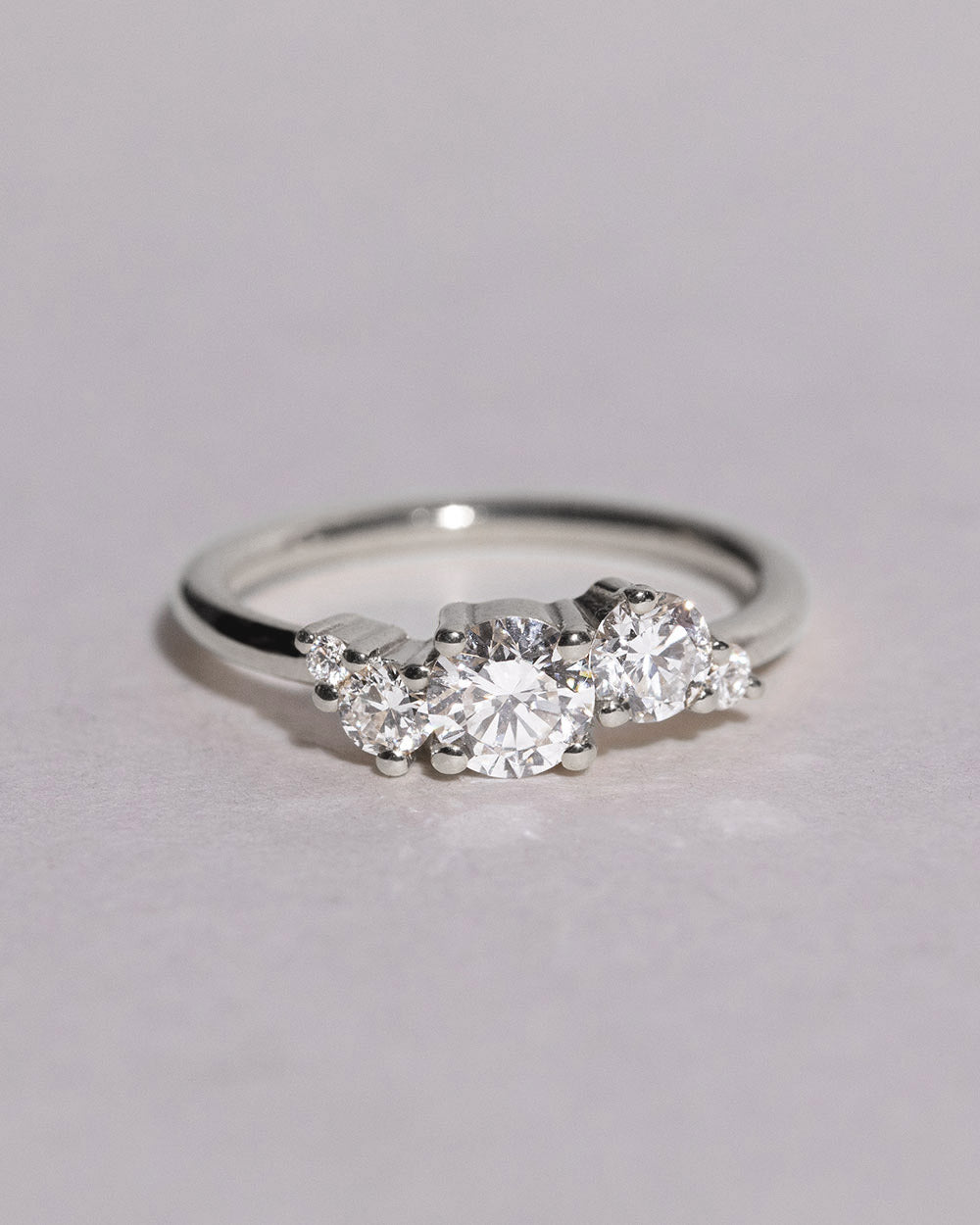 18ct White Gold Lab Grown 0.5ct Diamond Cluster Ring front view