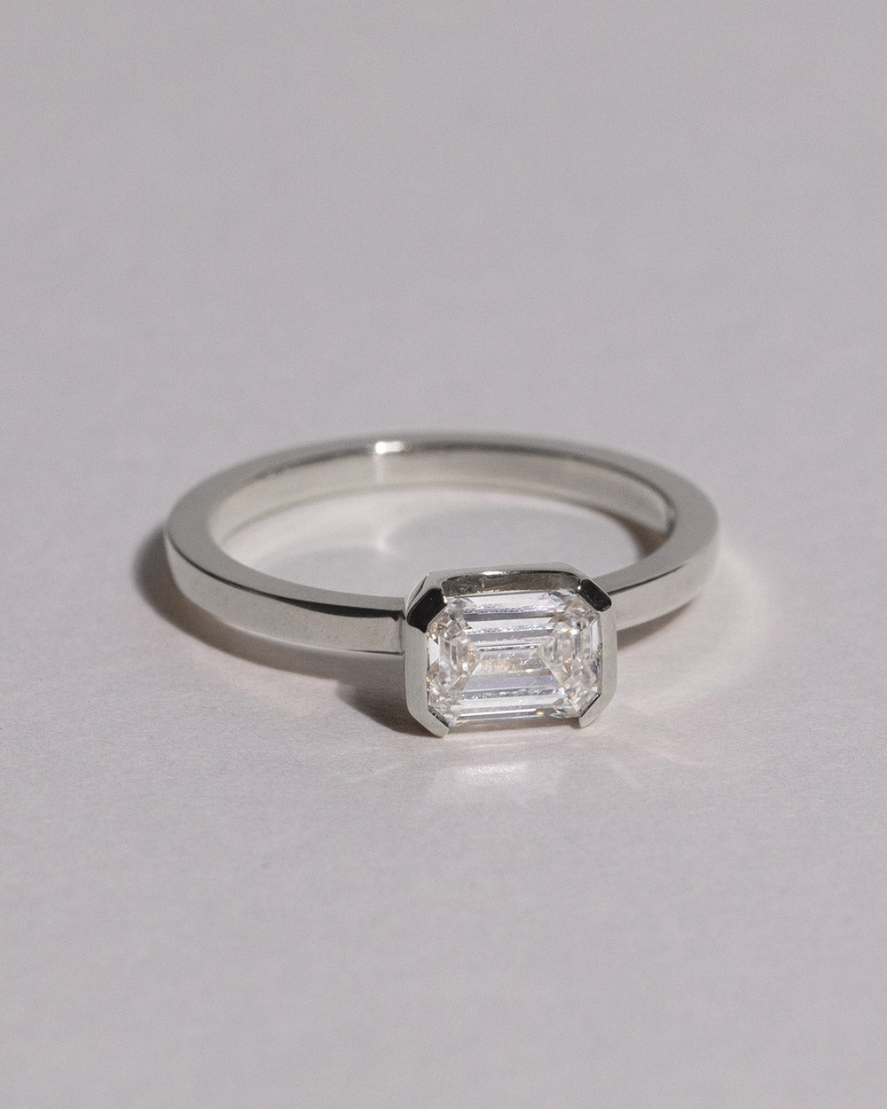 18ct White Gold Emerald Cut 1ct Lab Grown Diamond Ring