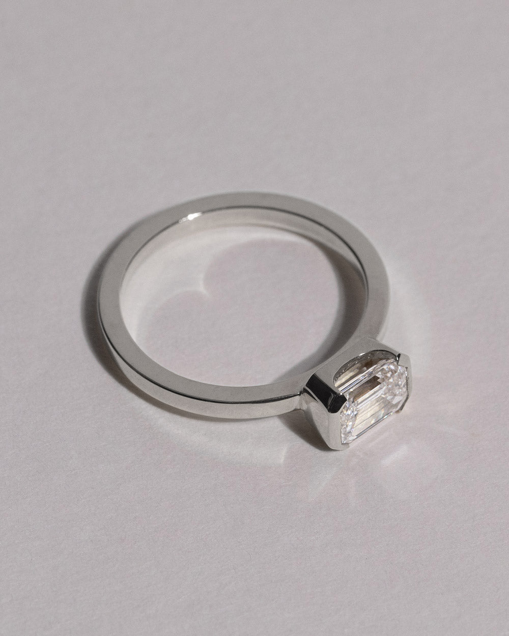 18ct White Gold Emerald Cut 1ct Lab Grown Diamond Ring