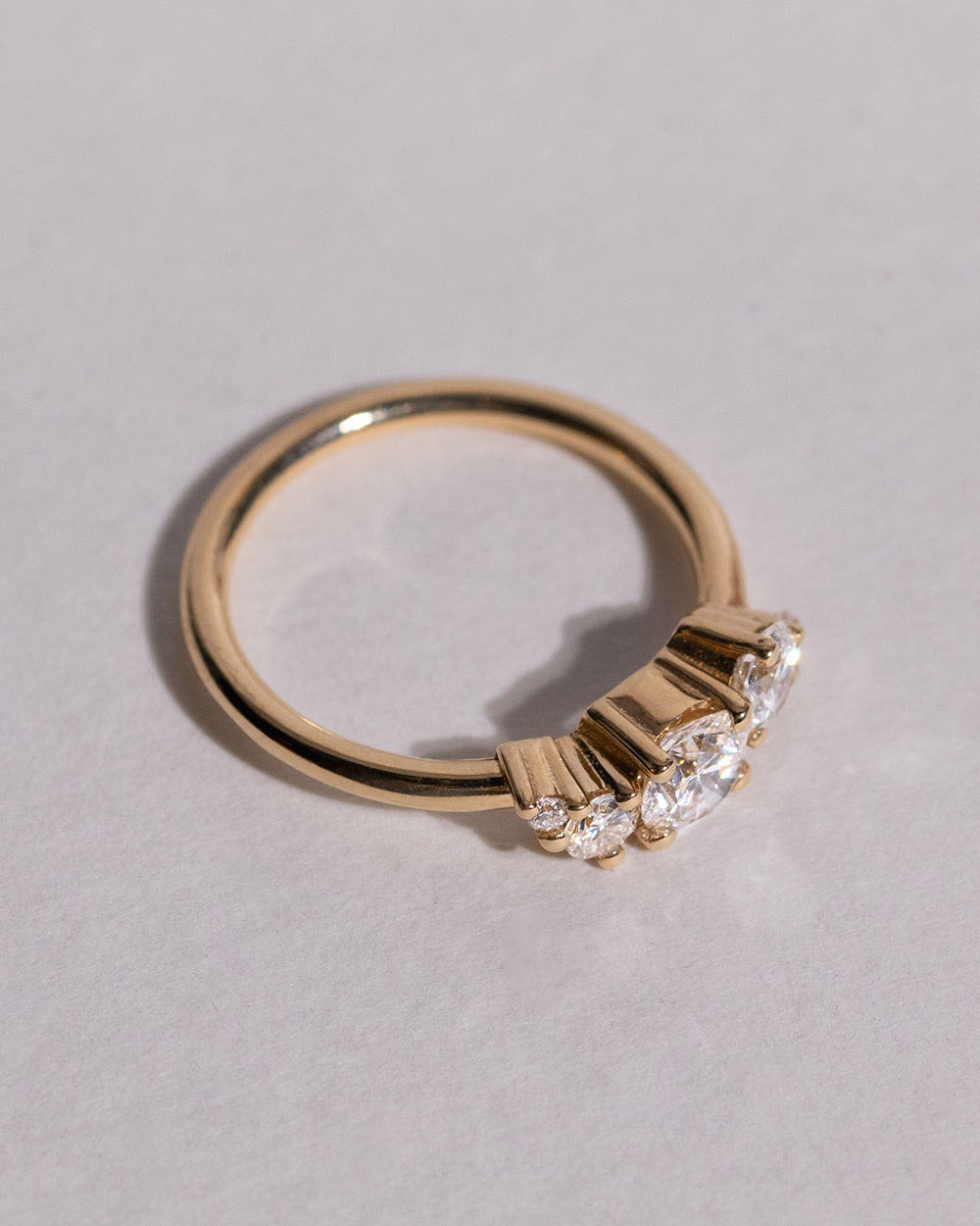 18ct Gold Lab Grown 0.5ct Diamond Cluster Ring top view 