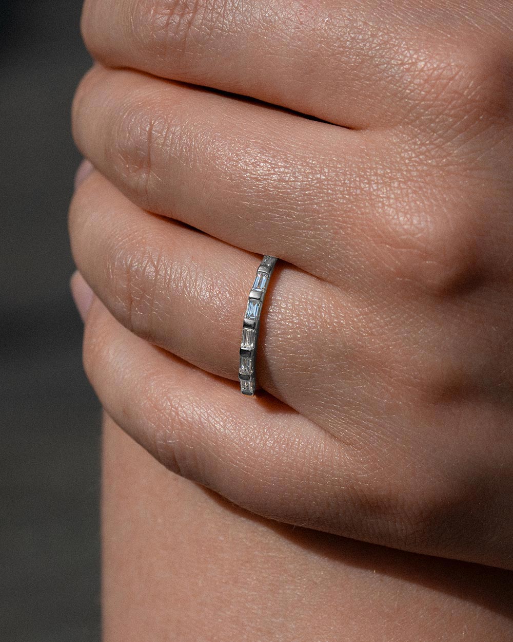 Platinum East to West Baguette Diamond Ring