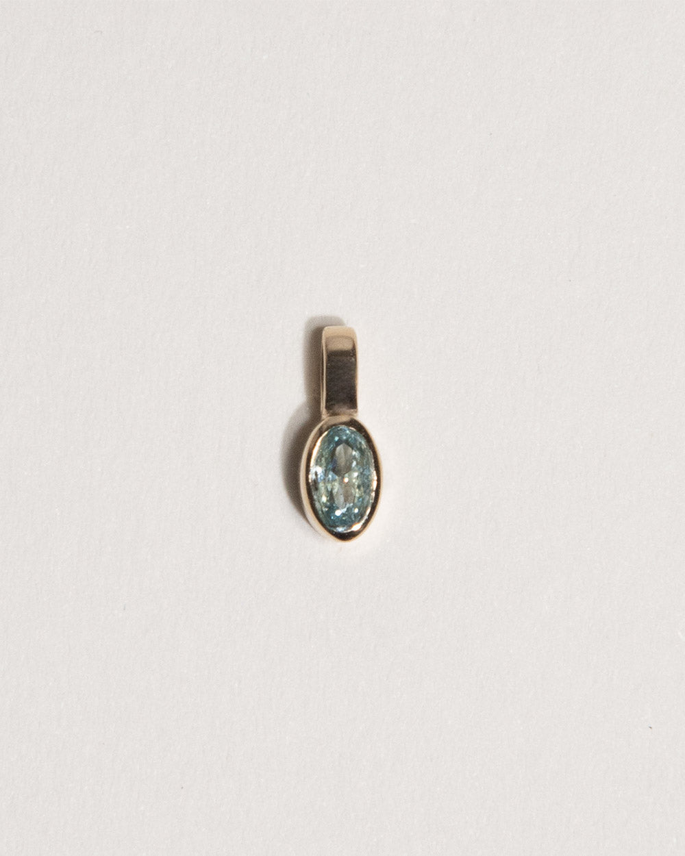 March Aquamarine Birthstone Oval Charm