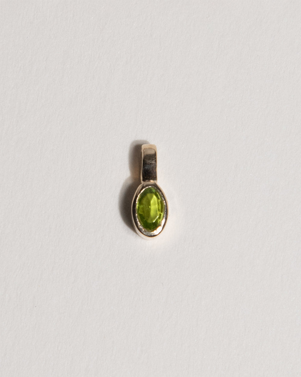 August Peridot Birthstone Oval Charm