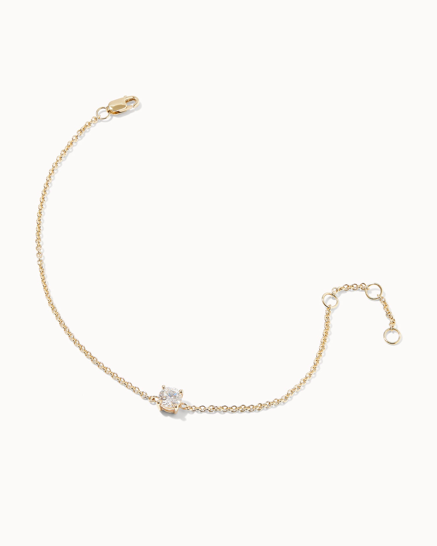 Recycled 9ct solid yellow gold bracelet with white diamond handcrafted in London by Maya Magal London