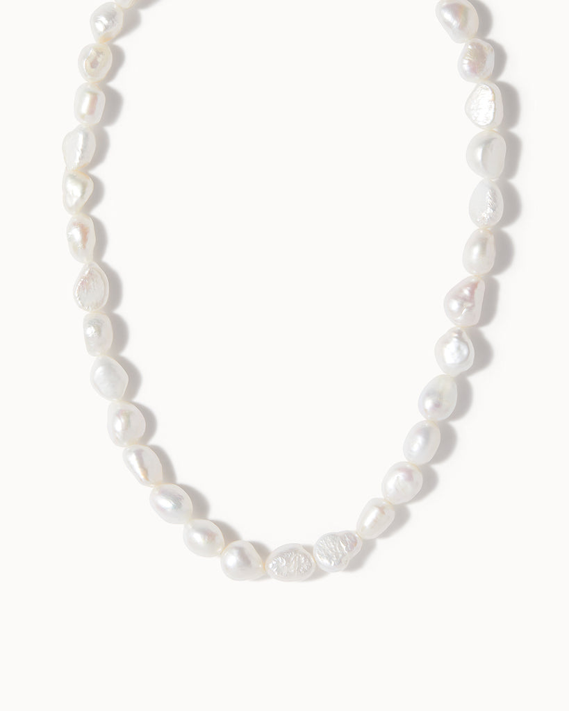 Maya Magal London Baroque pearl necklace handcrafted in London with recycled sterling silver