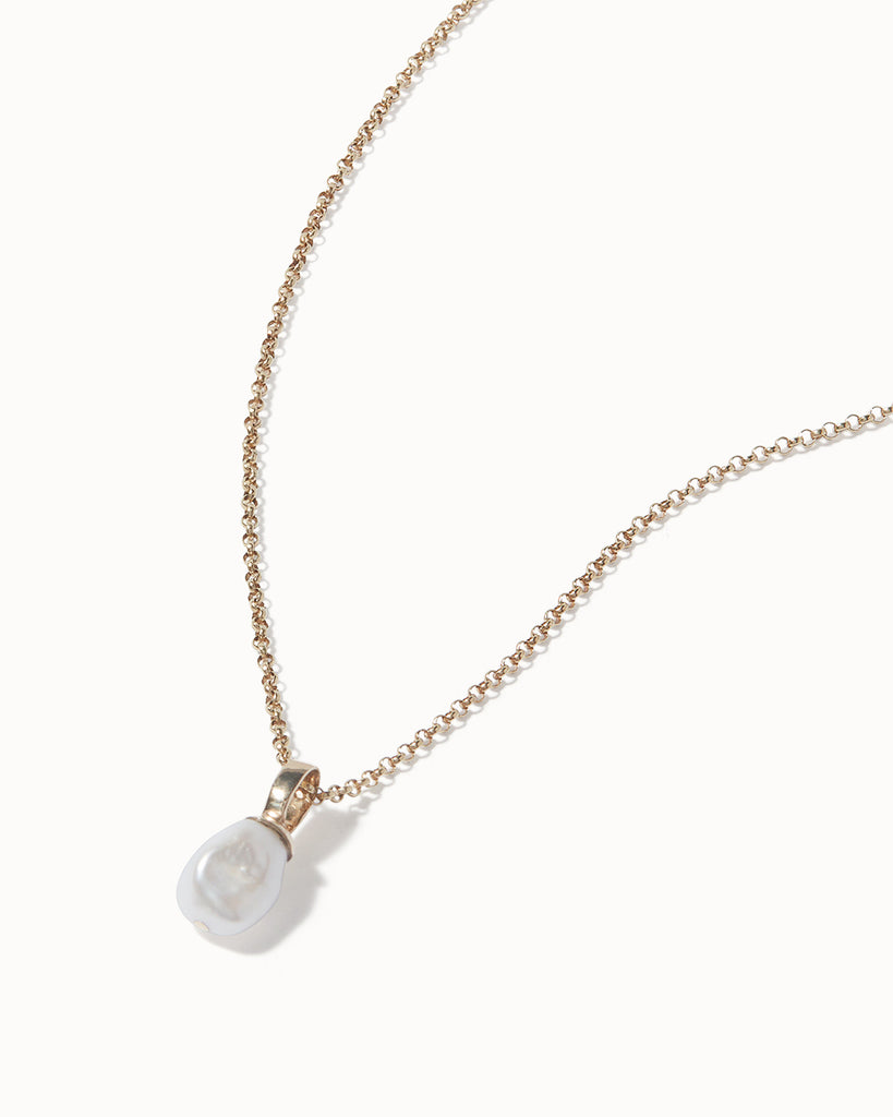 Delicate baroque pearl pendant necklace by Maya Magal handcrafted in our London workshops