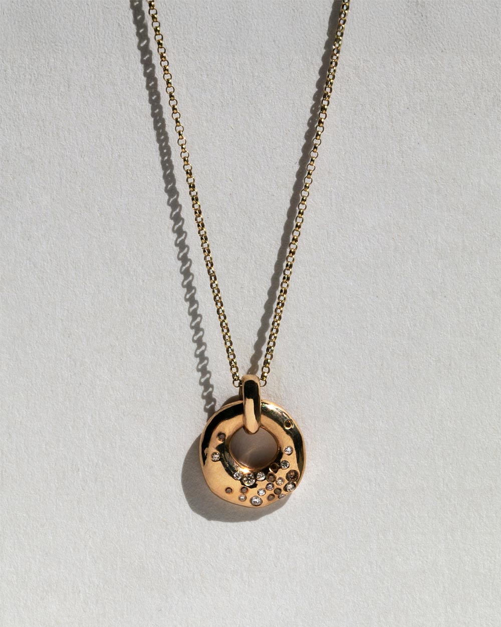 Celestial Diamond Hoop Necklace