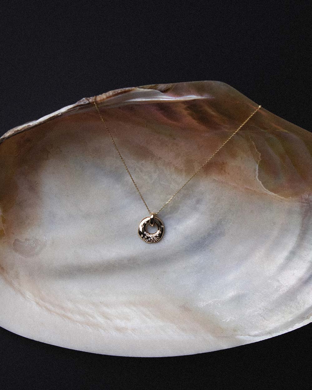 Celestial Diamond Hoop Necklace