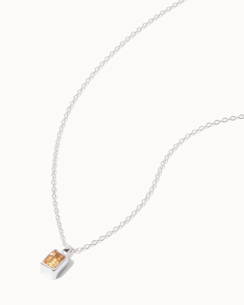 citrine and sterling silver pendant necklace by maya magal london jewellery