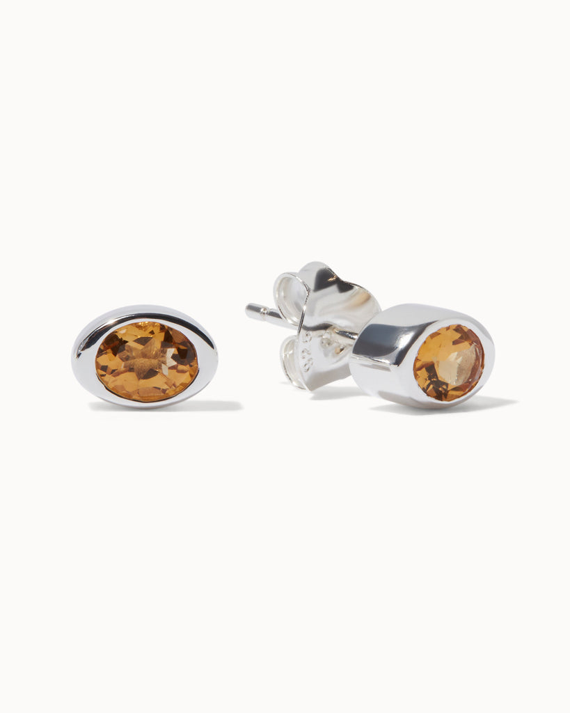 maya magal london citrine and sterling silver chroma collection stud earrings