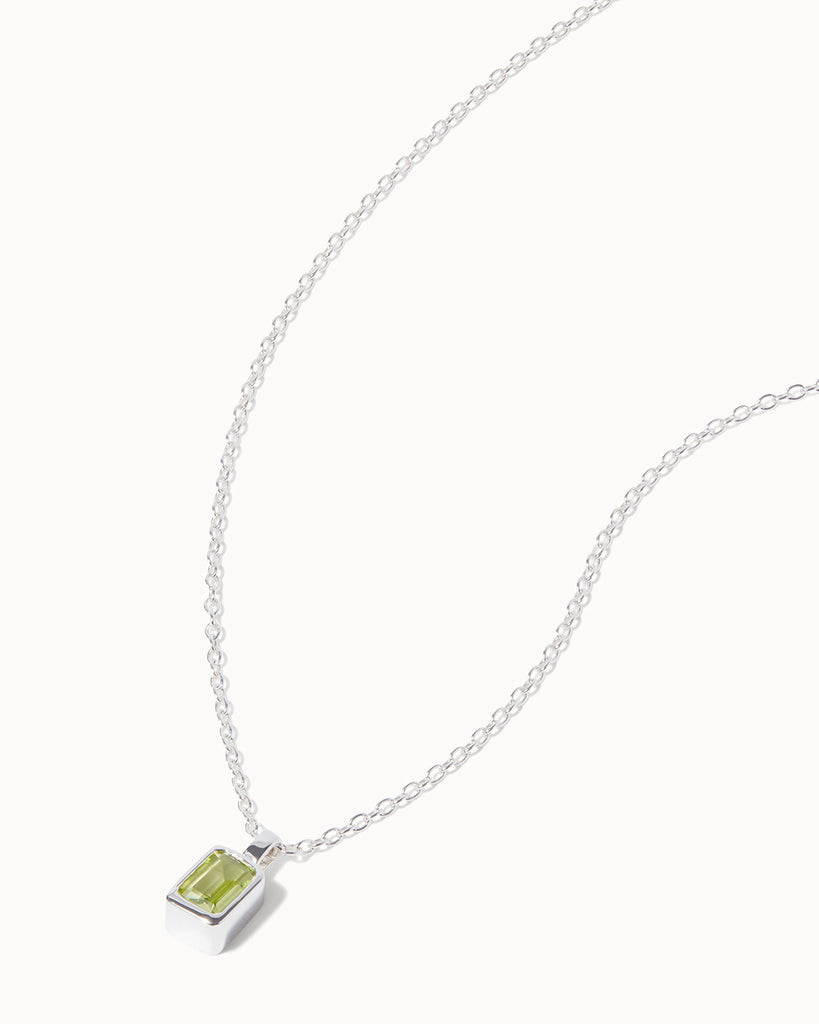 peridot and sterling silver chroma collection pendant necklace by maya magal jewellery